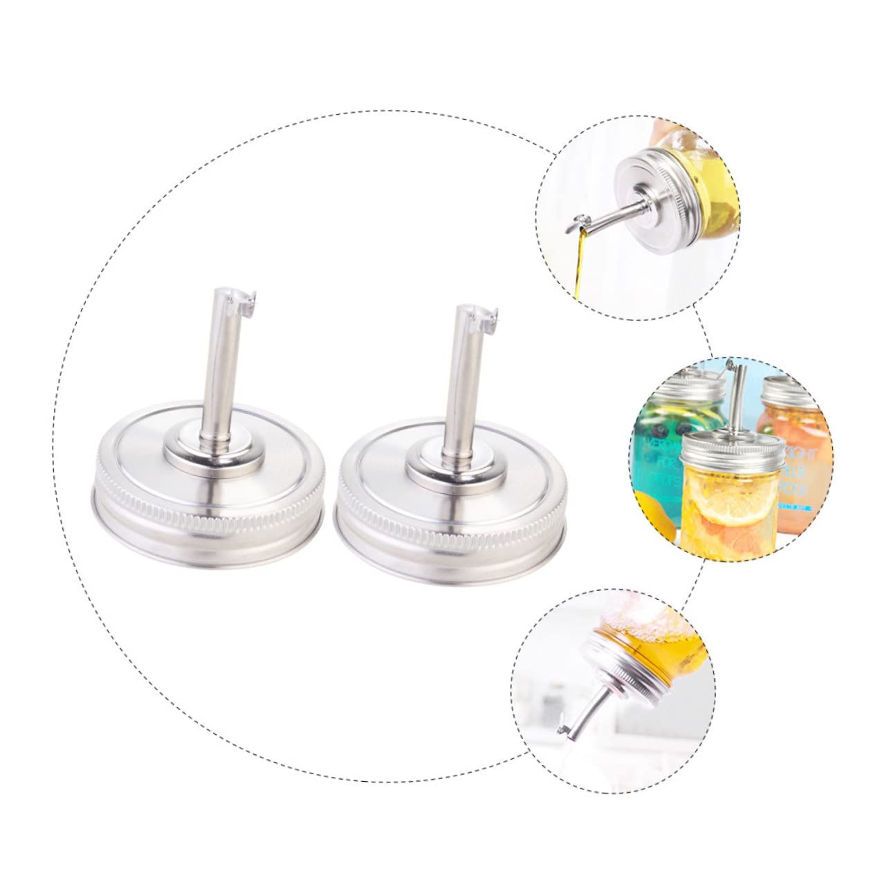 8piezas Inoxidable Vertedor para Tarros Antigoteo Lids para Aceiteras y Vinagreras Fáciles De Limpiar y Usar