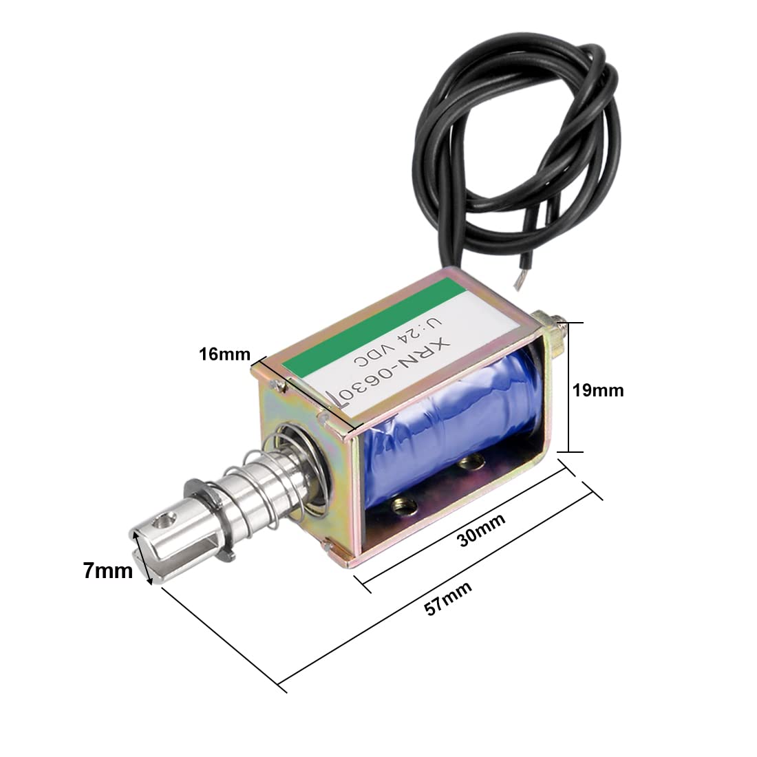 Elettromagnete DC Hechen HS-1264B 12V 55N - Tipo Push-pull, Corsa 10 Mm, Telaio Aperto, Per Serrature E Automatismi