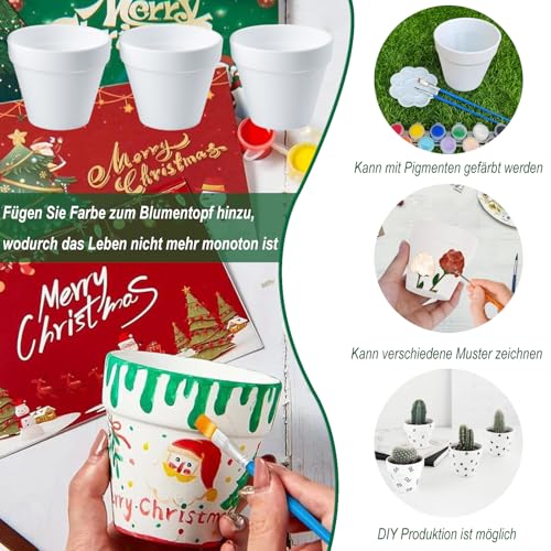 Lot de 10 mini pots de fleurs, blancs, anti-céramique, en plastique incassable, pour plantes d'intérieur et d'extérieur, cactus succulentes, plantes d'intérieur, 6 x 7 cm – Image 5