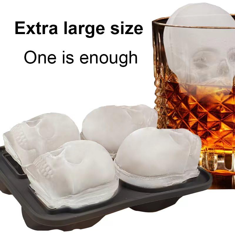 Molde para hielo calavera extra grande de silicona miniatura 3