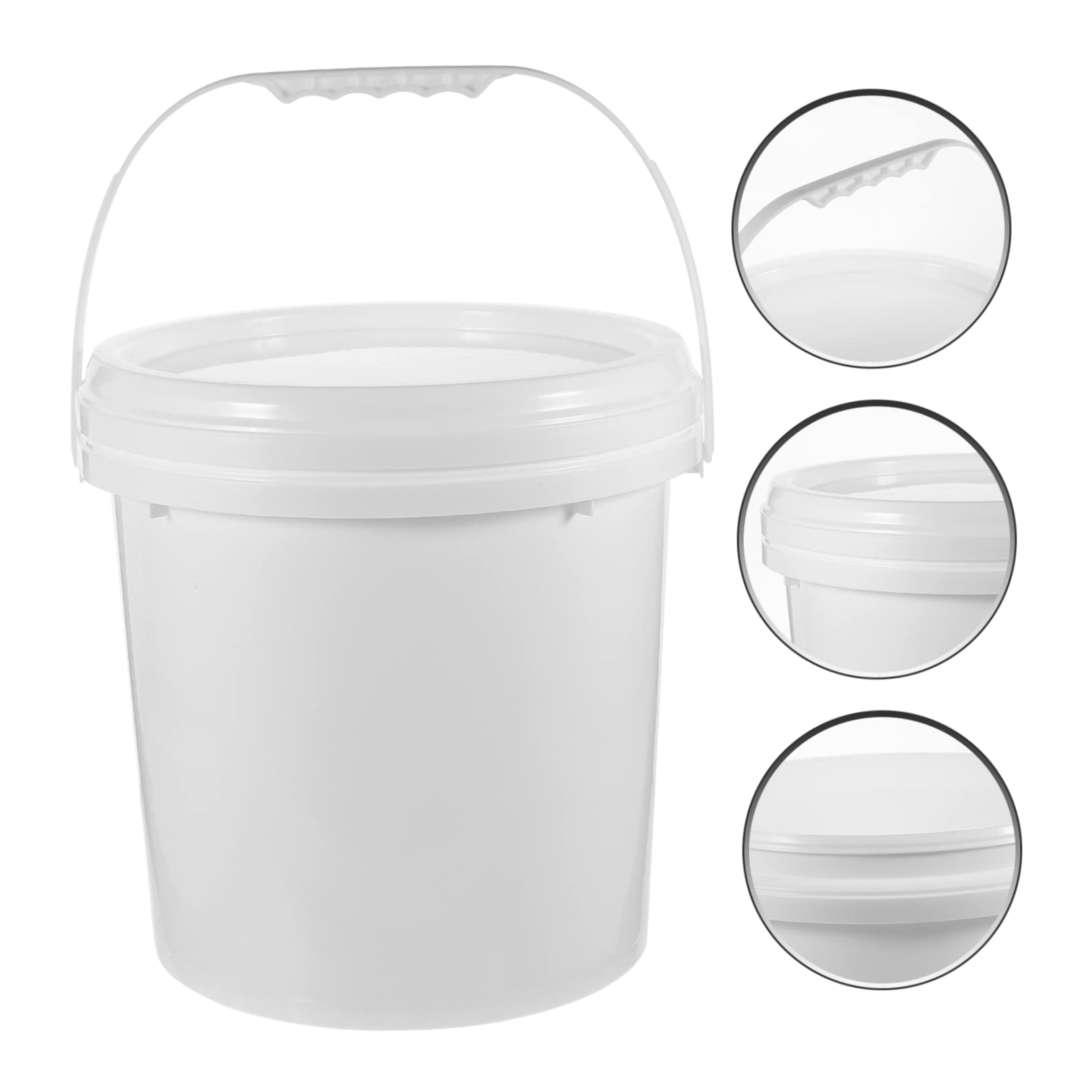 Cubo de Pintura Blanco de Hdpe de 10 litros con Tapa | Cubo Redondo para Arte, Envase Hermético, Apto para Aceite y Embalaje Químico