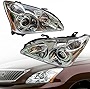 DNYSYSJ Headlights Assembly Pair Set Compatible with 2004 2005 2006 2007 2008 2009 LX RX330 RX350 RX400h Driver and Passenger Side Factory Headlights Chrome Housing Clear Lens