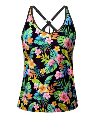 Image of Yonique Womens Tankini Top Only Athletic Swim Top Modest Tankini Swimsuit No Bottom