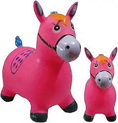 Brinquedo Infantil Cavalinho Upa Upa com Luzes LED e Efeitos Sonoros Ideal para Brincadeiras e Desenvolvimento Infantil (Rosa)