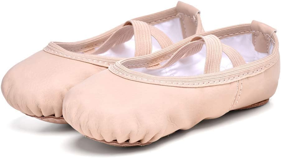 jaffiustGirls Ballet Practice Shoes, Yoga Shoes for Dancing, Soft PU Leather Ballet Slippers(Toddler/Little Kid/Big Kid)??