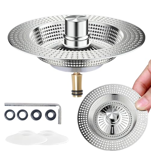 Omtofo Abflusssieb Küchenspüle, 3 in 1 Abflusssieb, Verstopfungsfrei Und Geruchshemmend...