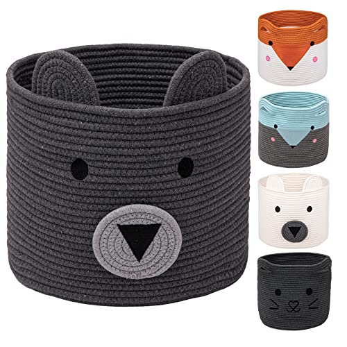 Image of AXHOP Toy Storage Toy Box 11x11 Small Storage Bins for Kids, Shelves, Organizing. Baby, Dog Toy Organizers and Storage, Baskets for Organizing Toy Basket. Bear