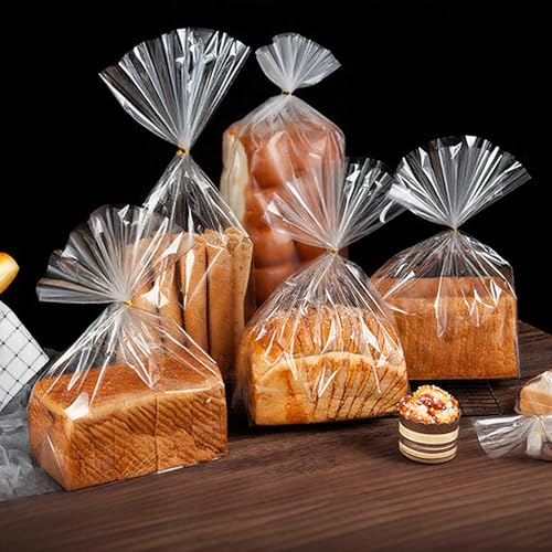 Bolsas de celofán transparente con lazos que mantienen la masa madre fresca y tierna 7