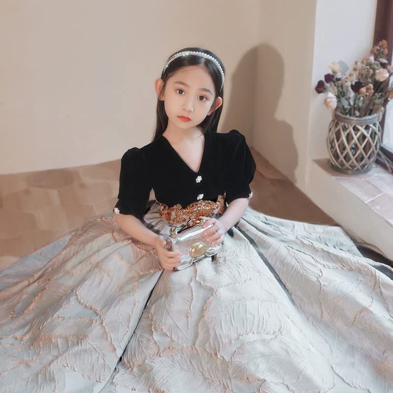 AINIFU Wedding Princess Dress Summer Girls' Piano Dress Host Dresses Birthday Party Dress2