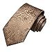 Hi-Tie Silk Paisley Ties for Men Necktie Pocket Square Cufflinks Set Foral Tie Sets Formal Business,Khaki