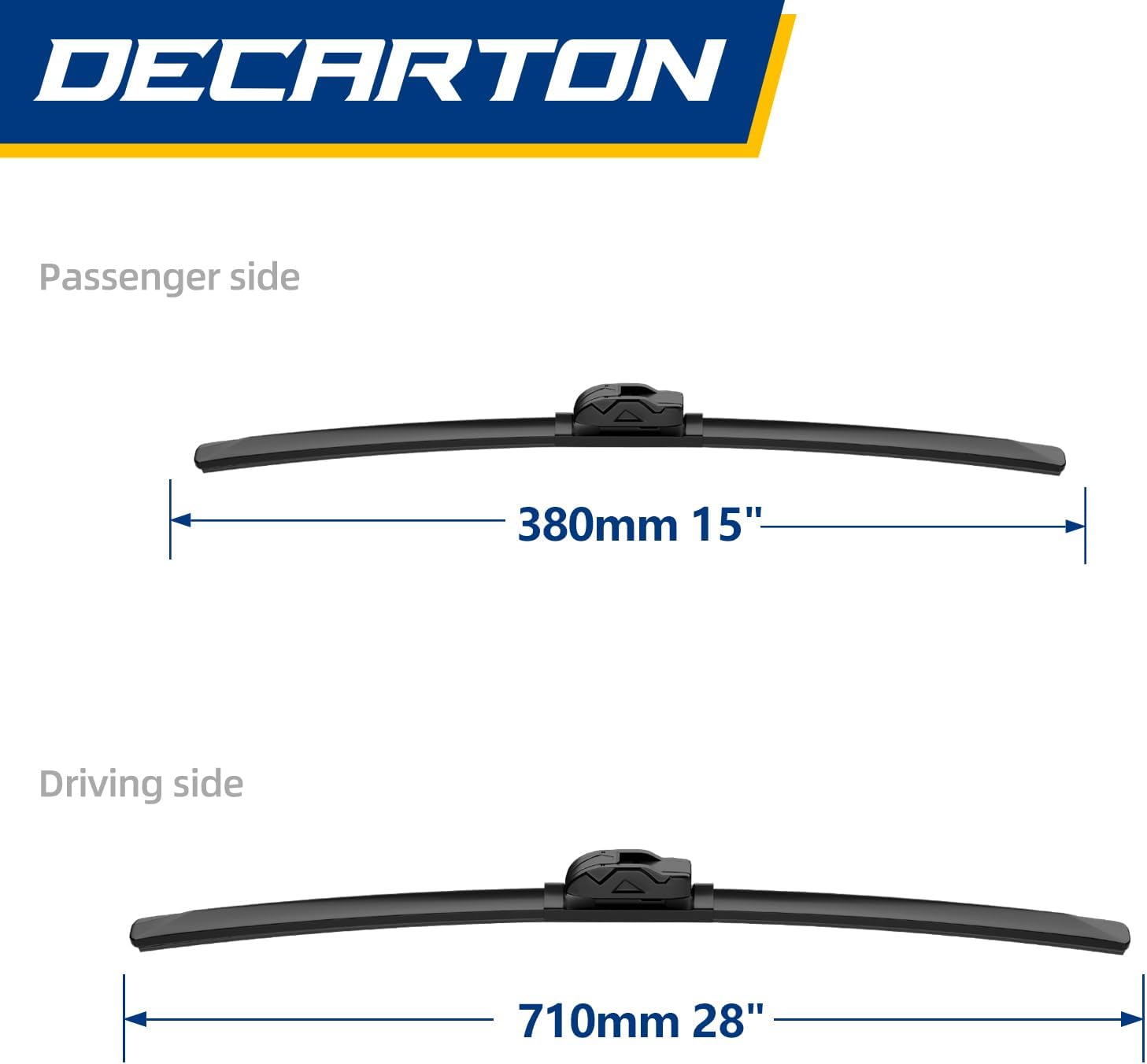 28"+15" Front Windshield Wiper Blades Set Replacement for Nissan Sentra 2019 2018 2017 2016 2015 2014 2013 - Original Factory Quality All Weather (Pack of 2)