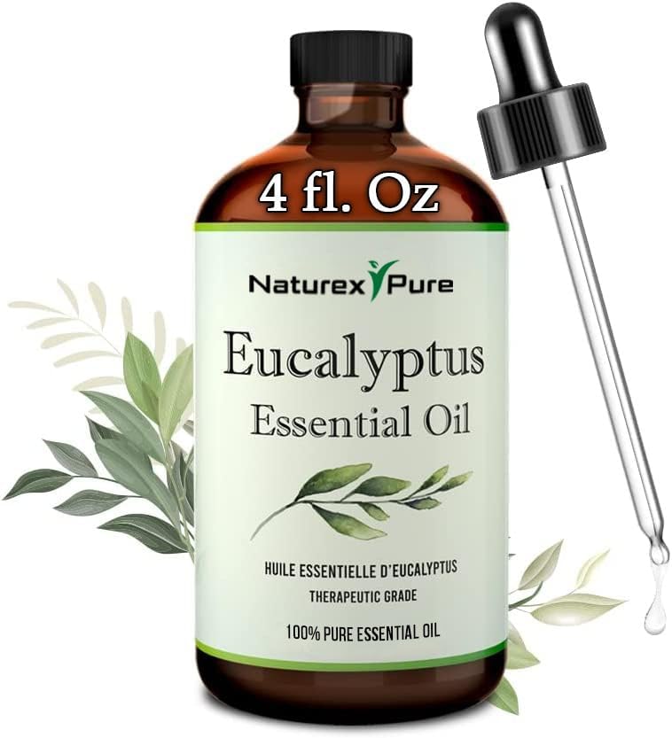 Eucalyptus Essential Oil 4 oz (118 ml) | Pure & Natural Aromatherapy Oils with Exclusive Premium Dropper | Therapeutic Grade Eucalyptus Oil for Hair, Skin Care and Diffuser by Naturex Pure