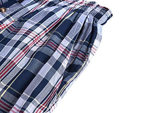 Image of MoFiz Men's Sleepwear Shorts Pajama Bottom Lounge Short Plaid Button Open Fly 3Pack