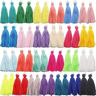 JOYOYO 50 Pcs Handmade DIY Tassels for Crafts Multicolored Mini Tassels for Earring Jewelry Making DIY Craft Accessory 2 Inches