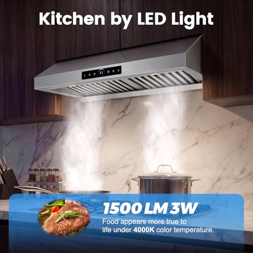 Image of NEW 30 Inch Under Cabinet Range Hood 1200 CFM, Sloping Design