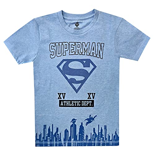 Image of Kidsville Superman Printed Regular Fit Blue Cotton Boy's T-Shirt