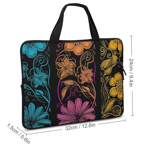 Bolso de hombro para laptop con diseño floral unisex miniatura 3