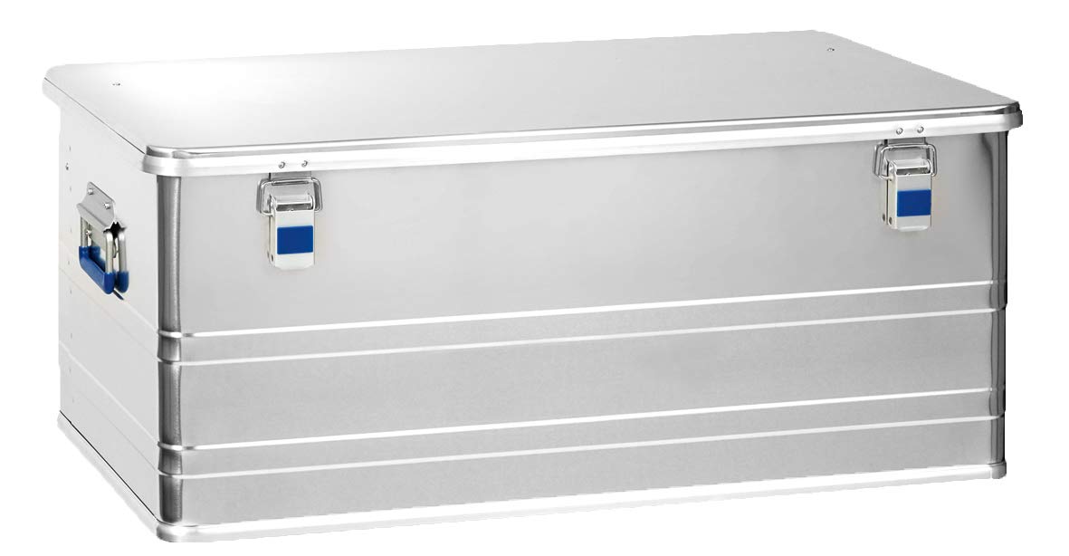 Aluminium box professional 140 litres, waterproof with rubber seal, lightweight, stable, folding handles, preparation for locks, colour: silver.