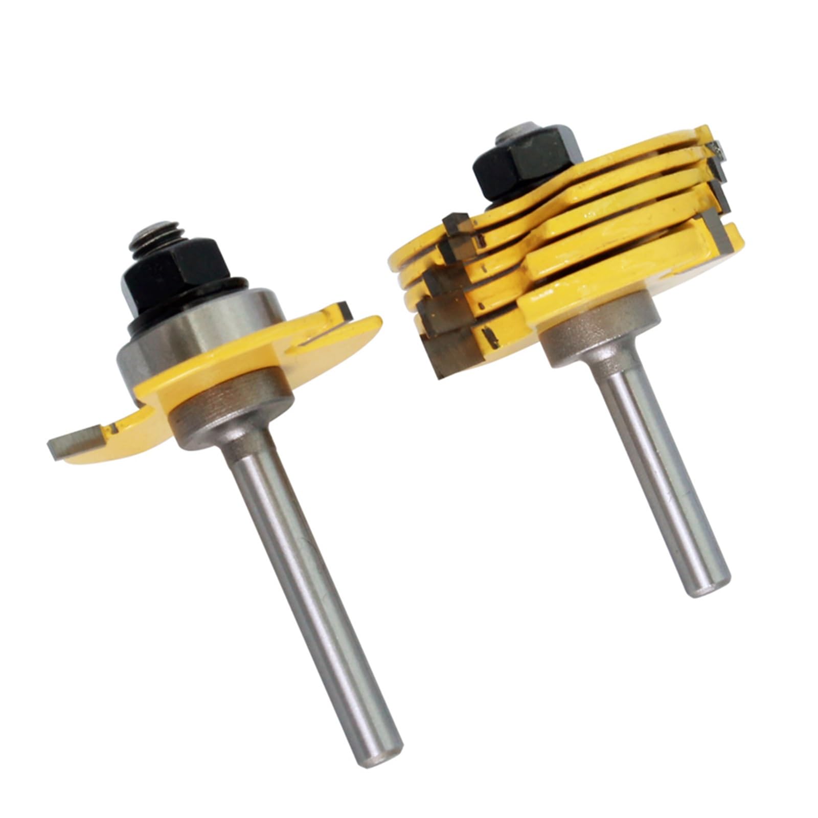 2 sztuk 1/4 "6mm Shank 6 sztuka frez do rowków 3 skrzydło zestaw bitów do frezowania dłuto do obróbki drewna narzędzie do cięcia czopów do narzędzia do obróbki drewna(6mm Shank)