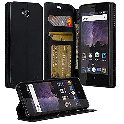 Soga Cover Compatible For Zte Tempo Case, Zte Majesty Pro Z799Vl Case, [Pocketbook Series] Leather Folio Flip Wallet Case For Zte Tempo (N9131) - Luxury Black #TOP8