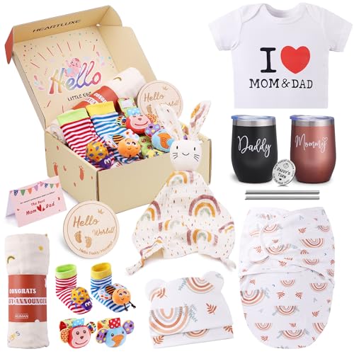 Image of New Mom Gifts for Women: 16PCS Baby Shower Gifts Gender Reveal Gifts Top Pregnancy Gift for Expecting Parents to Be First Time Moms Care Package Valentine Day Gift Presents