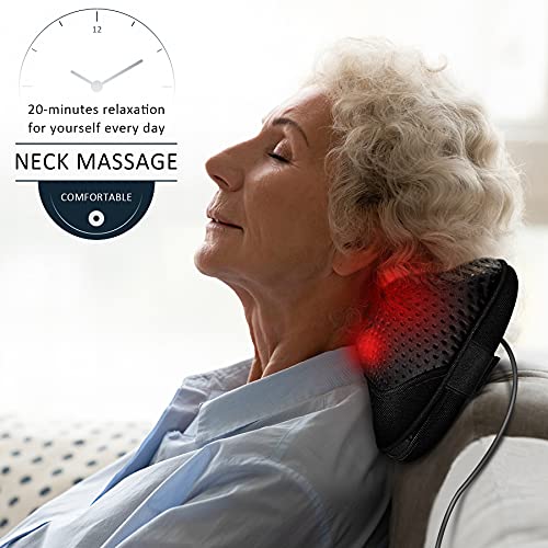 Back Massager,Neck Massager With Heat, Back And Neck Massager Gifts For Grandpa, Grandma, Teacher, Nurse, Christmas, Electric Shoulder Massager Kneading Sore Muscles, Massage Pillow For Back Neck Pain #TOP2