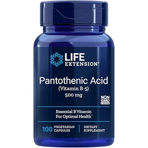 Life Extension Pantothenic Acid (Pantothensäure), 500mg Vitamin B5, hochdosiert, 100 vegane Kapseln, Laborgeprüft, Glutenfrei, Vegetarisch, Sojafrei, Ohne Gentechnik Cover