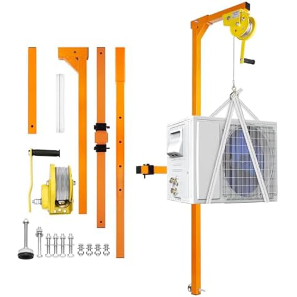 Mshgsku 150Kg 25M Portable Air Conditioner Lifting Tool With Hand Winch And Pulley System For Easy Outdoor Installation And Maintenance