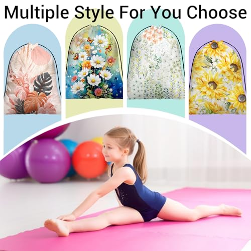 Image of Daisy Flower Gymnastics Drawstring Bags Lightweight Athlete String Bag for Gymnasts Dancer