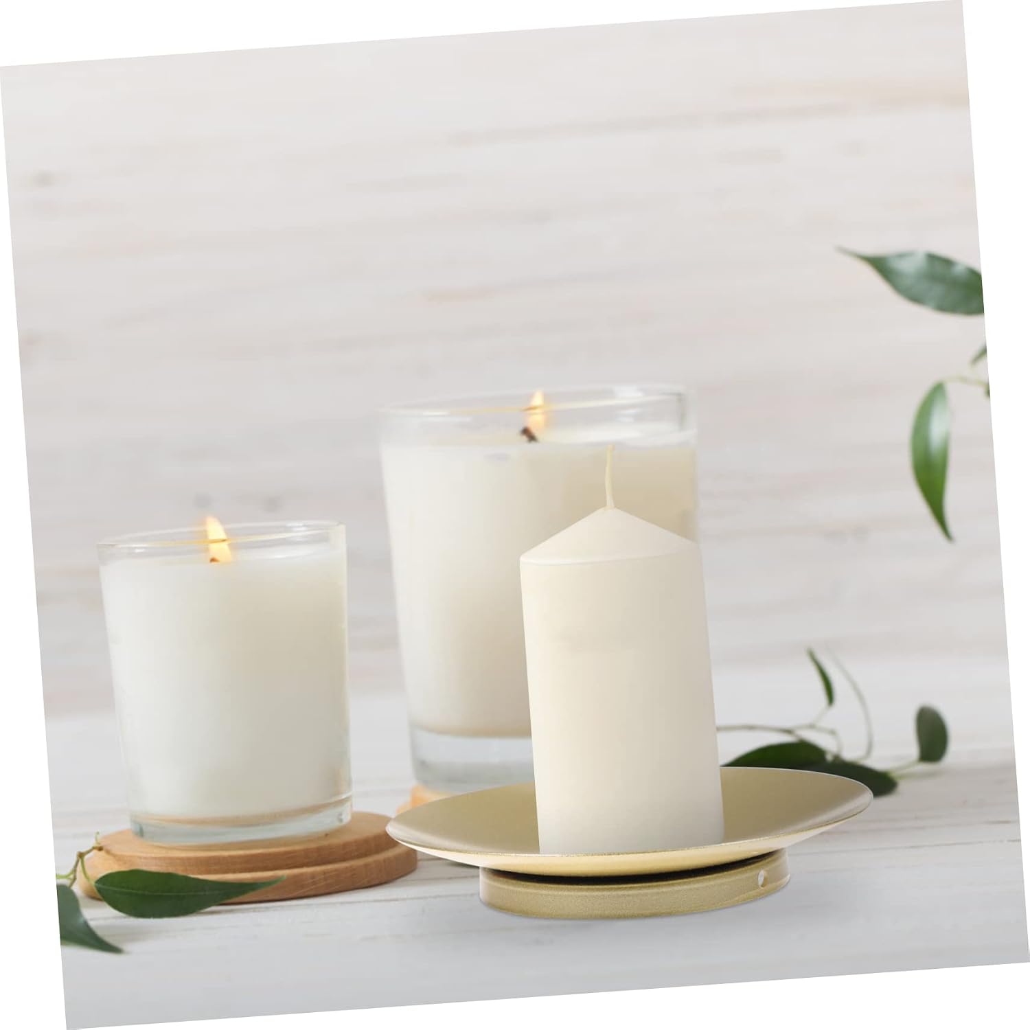 3pcs Iron Candle Holders Metal Plate Set for Xmas Home Decor image 5