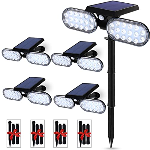 EMANER Outdoor Motion Lights Solar Powered, Solar Flood Lights, Stay On or Motion On/Off 3-Mode...