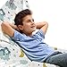 Produktbild ABAKUHAUS Kinder-Gärtnerei Unicorn Toy Bag Lounger Stuhl, Childish Bären Wolken, Hochleistungskuscheltieraufbewahrung mit Griff, Mehrfarbig