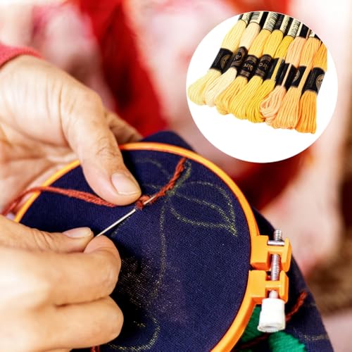Image of 8 Skeins 70 Yards 6 Strands Yellow Embroidery Assorted Floss Threads Friendship Gradient Bracelet String Cross Stitch Thread Yarn Bulk Set for Sewing Bracelets Hand Making DIY Art Crafts