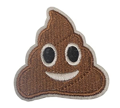2 Pieces Smiling Poop Iron On Patch Applique Motif Emoji Shit Poo Novelty Scrapbooking Decal 1.8 X 1.8 Inches (4.5 X 4.5 Cm) #TOP4