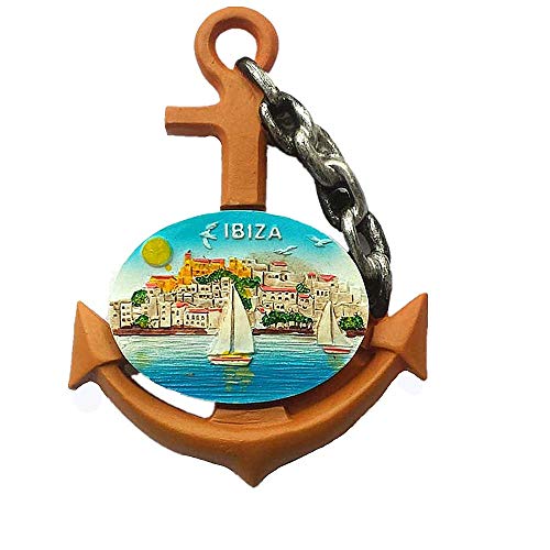 3D-Kühlschrankmagnet in Ankerform, Motiv: Ibiza, Spanien, Souvenir, Geschenk, Sammlung, Heim- und Küchendekoration, Magnetaufkleber, Ibiza Spanien, Kühlschrankmagnet