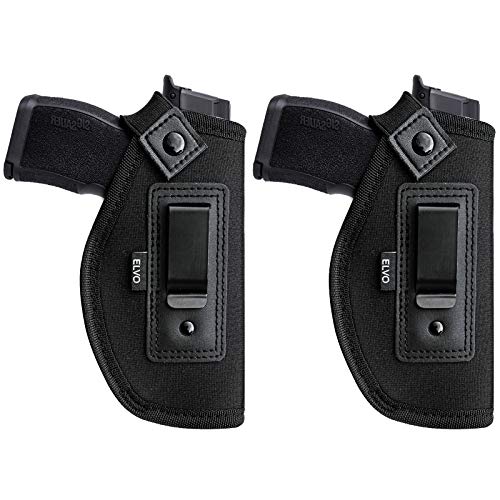 2 Pack Universal Iwb Gun Holster For Concealed Carry, Inside The Waistband Pistols Holsters, Fits All Firearms S&W M&P Shield 9/40 Taurus Pt111 G2 Sig Sauer P320 Glock 17 19 26 27 42 43 #TOP18