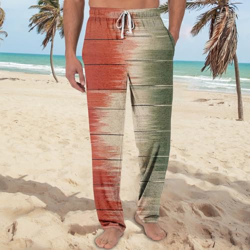 GOFULY Pajama Pants Men Baggy Plaid Sleep Lounge Pants Elastic Waist Drawstring Knit Pants Casual Sleepwear Pants Pockets2