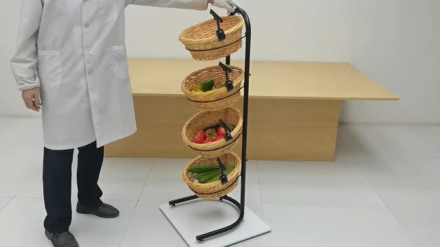 Amazon.com: FixtureDisplays® 4 Tier Basket Stand, Sign Clips