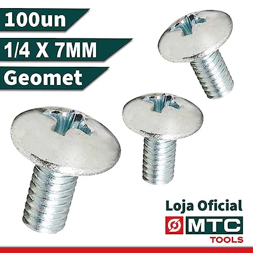 PARAFUSO MÁQUINA C. LENTILHA 1/4 X 7MM PHILLIPS - 100PÇS