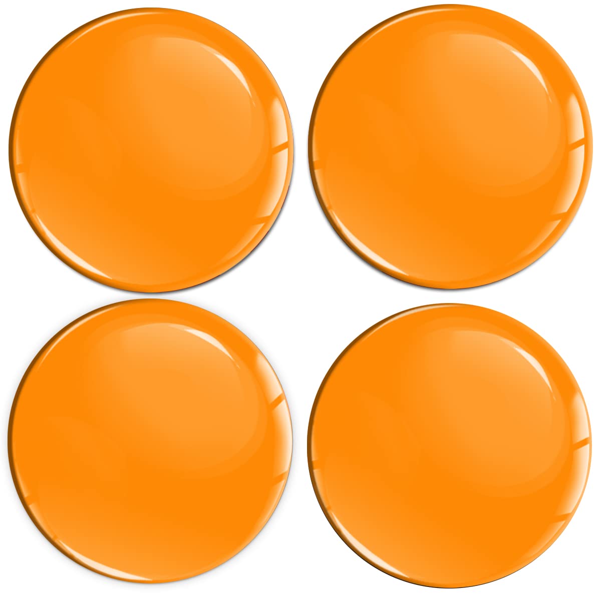 Biomar Labs 4 x 50 mm Sticker 3D Silicone Orange Glossy for Wheel Caps Hub Caps Wheel Sticker Hub Cover A 1550