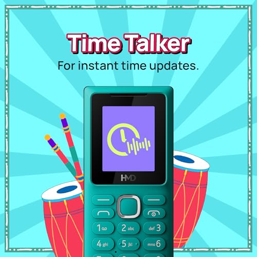 Image of HMD 101 Keypad Mobile Phone | Dual SIM, Long Lasting Battery, Durable Design, English Phone Talker, Wireless FM Radio, MP3 Player, MicroSD, 1-Year Replacement Guarantee | Teal
