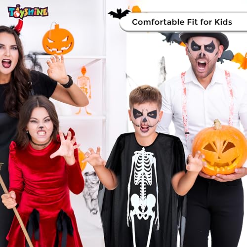 Image of Toyshine Black Cosplay Scary Ghost Bhoot Skeleton Halloween Costume Fun Entertaining Fancy Dress Theme Party Props For Kids Boys Girls,5-9yrs
