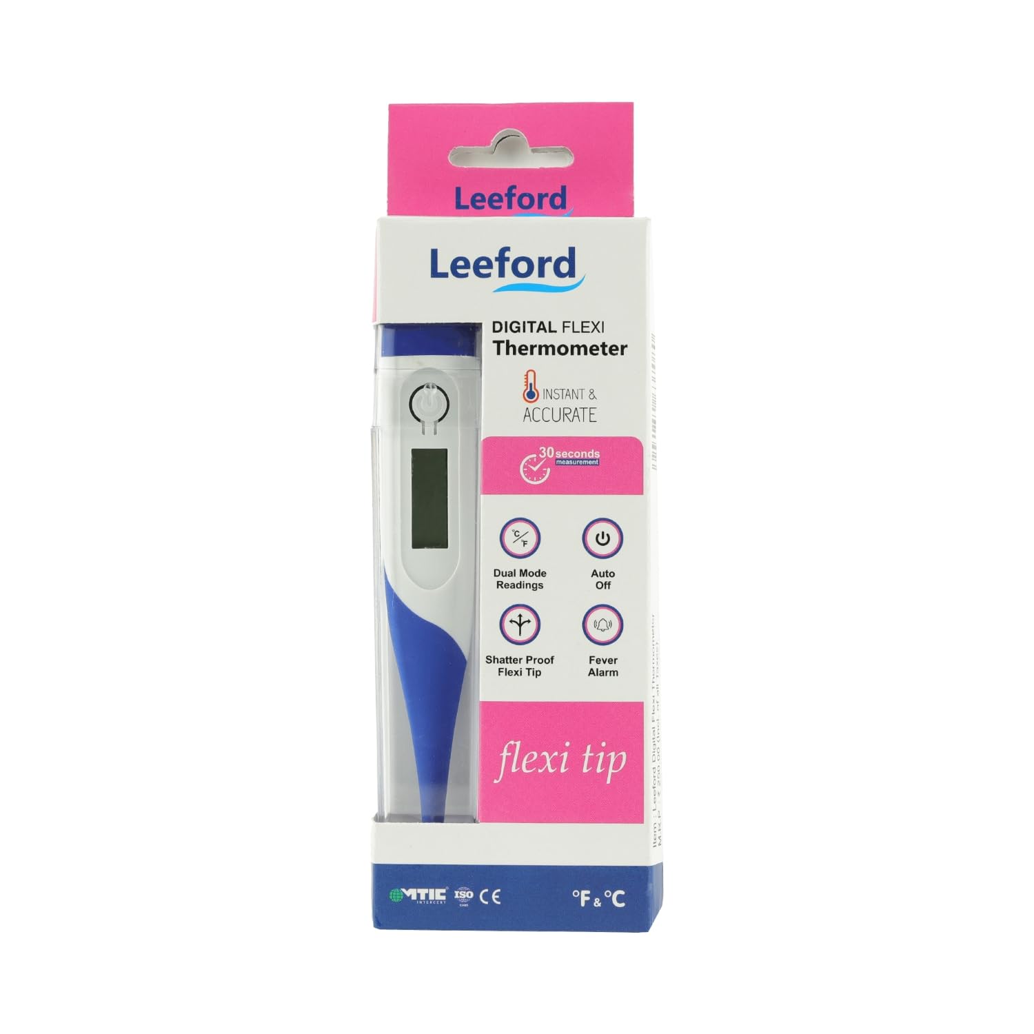 Leeford Digital Flexi Thermometer for Fever | Oral, Underarm, Rectal Use | Fast 30-Second Accurate Readings-image-39