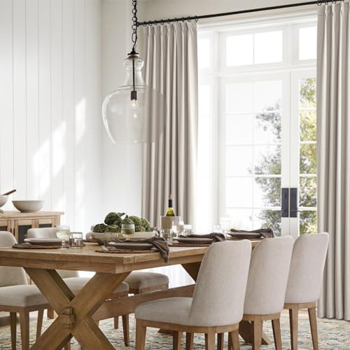 Image of Custom Curtains 78 Inches Long for Bedroom Windows,Pinch Pleated Blackout Natural Linen Farmhouse Thermal Insulated Room Darkening Sliding Door Drapes with Hooks Thick Burlap W40 inchxL78 inchx2 Panels