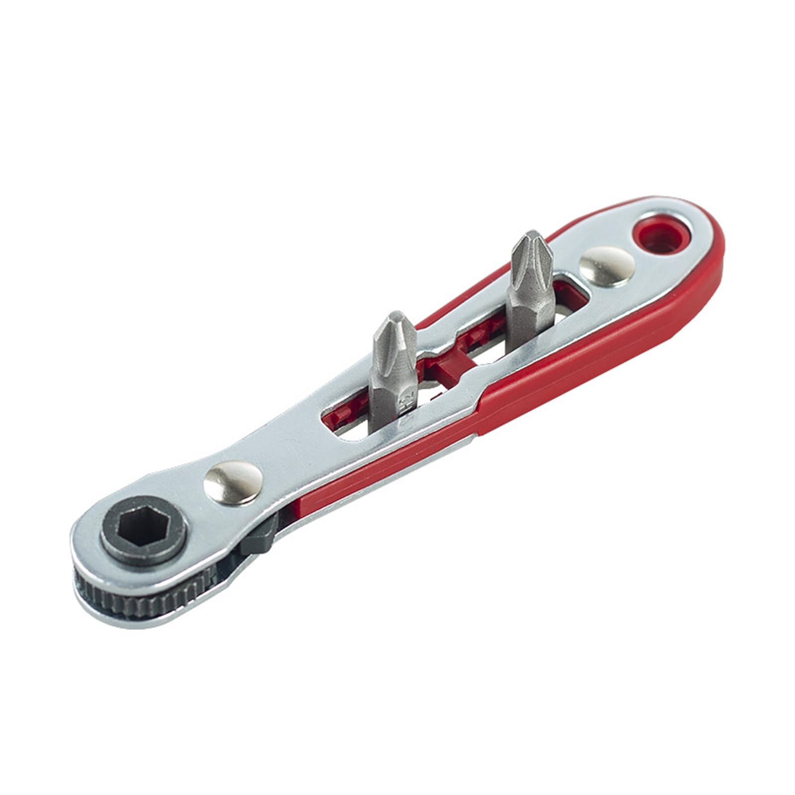 Hsioluted Portable Bidirectional Small 90 Degree Ratcheting Wrench Hexagonal Screwdriver Tool for Tight Space Easy Use Flat Head Socket Wrench