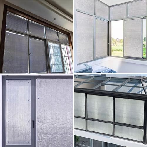 Aluminiowa folia izolacyjna, 100% zaciemniająca, odblask ciepła, bez kleju, ochrona prywatności, do pokoju słonecznego, mieszkania, biura, samochodu, okna, na balkon (80 cm x 100 cm)
