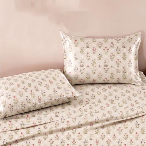 Image of Ishro Home Premium Bedsheet for Double Bed with 2 Pillow Covers - Cloud Cotton Bedsheet, Soft, Silky Smooth & Wrinkle Resistant, Luxury Printed Design (Flat Double Bed Size, Paris Meadow)