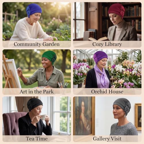 Image of SATINIOR 6 Pack Head Wraps Turbans for Women Flower