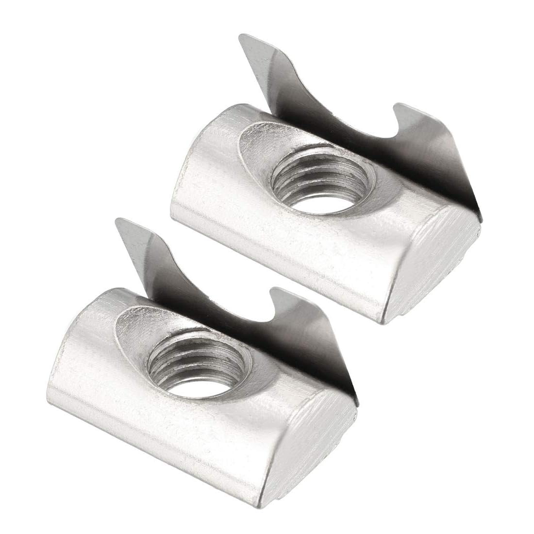 TA-VIGOR M8 Roll In Spring T Nuts Nickel Plated Carbon Steel T Slot Nuts for 3030 4040 Series Aluminium Extrusion Profiles 8mm Groove Spring Sheet T-Nut