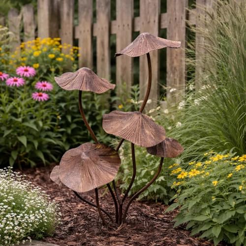 Sculptures de champignon en fer déco extérieur jardin style antique